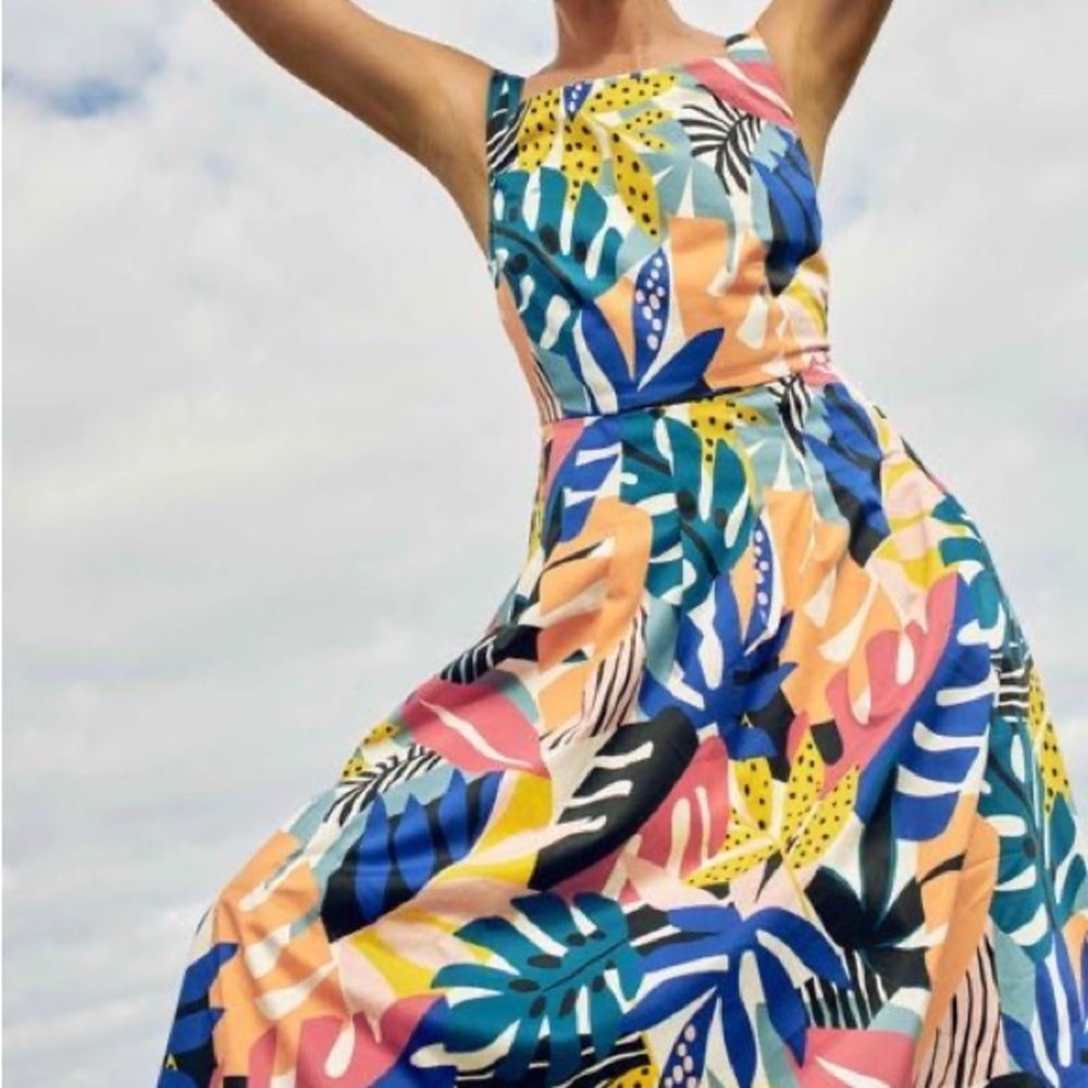 Boden Blue and Pink Dress for Resort Wear